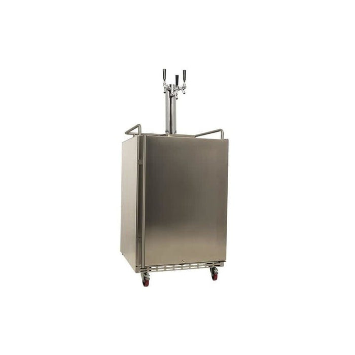 Edgestar KC7000SSODTRIP 24" Wide Outdoor Triple Tap Kegerator for Full Size Kegs in Stainless Steel
