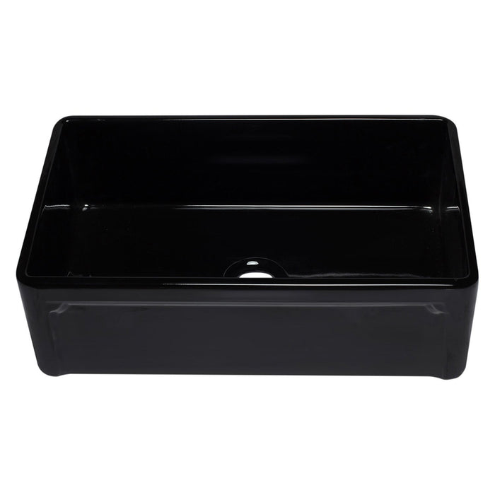 ALFI AB3320SB-BG 33 inch Black Reversible Single Bowl Fireclay Farmhouse Kitchen Sink