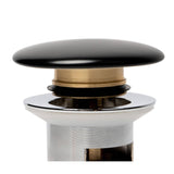 ALFI Brand AB8056-BM Black Matte Modern Ceramic Mushroom Top Pop Up Drain for Sinks with Overflow