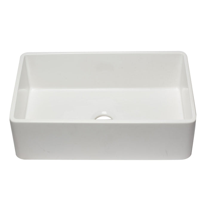 ALFI AB3320SB-W 33 inch White Reversible Single Bowl Fireclay Farmhouse Kitchen Sink