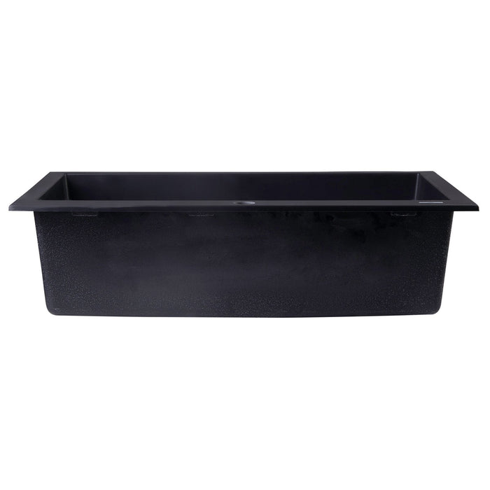 ALFI AB3020DI-BLA Black 30" Drop-In Single Bowl Granite Composite Kitchen Sink