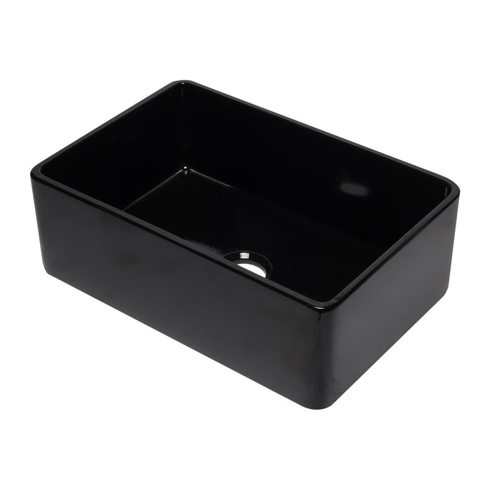 ALFI AB3020SB-BG 30 inch Black Reversible Single Bowl Fireclay Farmhouse Kitchen Sink