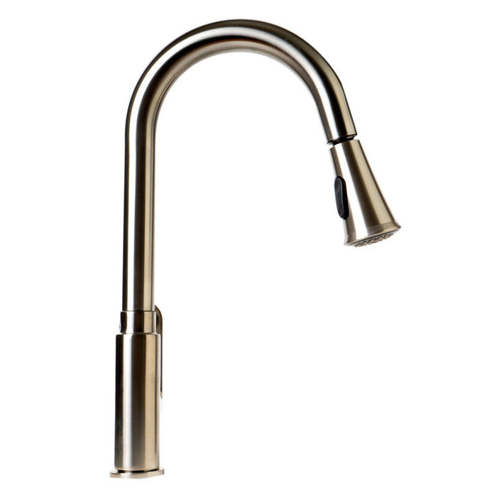 ALFI Brand ABKF3480-BN Brushed Nickel Gooseneck Pull Down Kitchen Faucet