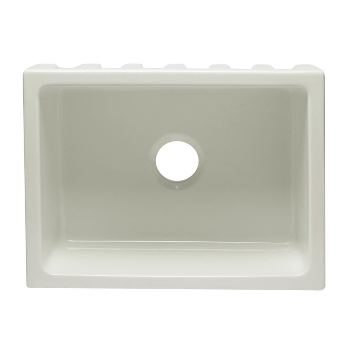 ALFI AB2418HS-B 24 inch Biscuit Smooth / Fluted Single Bowl Fireclay Farm Sink