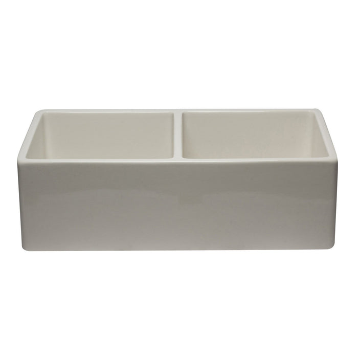 ALFI AB3318DB-B 33 inch Biscuit Reversible Double Bowl Fireclay Farmhouse Sink