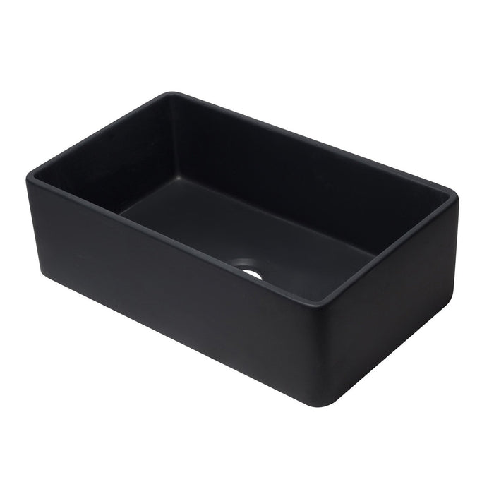 ALFI AB3320SB-BM 33 inch Black Reversible Single Bowl Fireclay Farmhouse Kitchen Sink