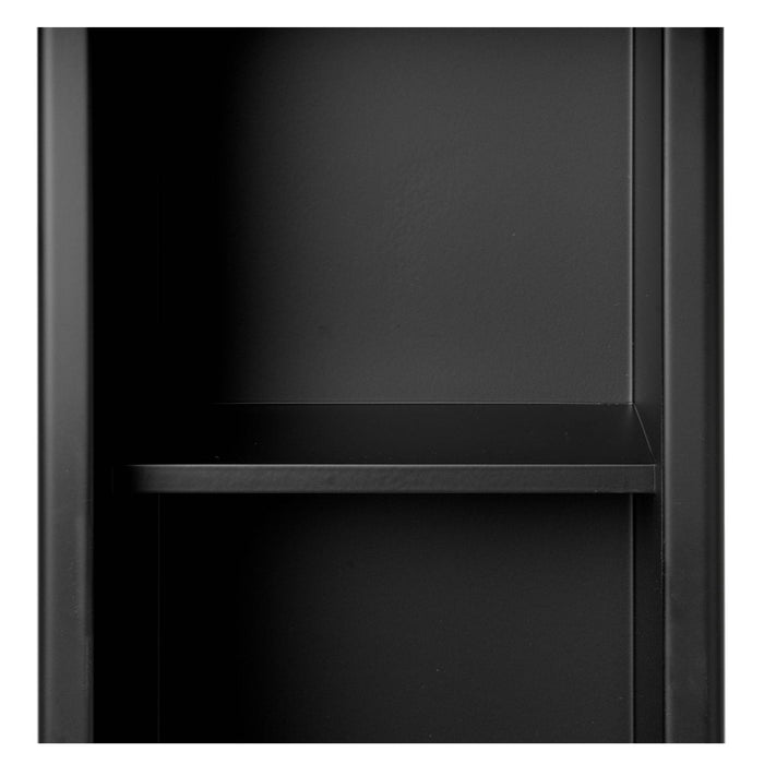 ALFI Brand 8" x 36" Black Matte Stainless Steel Vertical Triple Shelf Bath Shower Niche