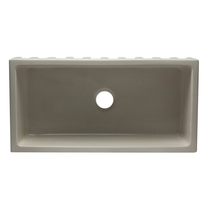 ALFI AB3618HS-B 36 inch Biscuit Smooth / Fluted Single Bowl Fireclay Farm Sink