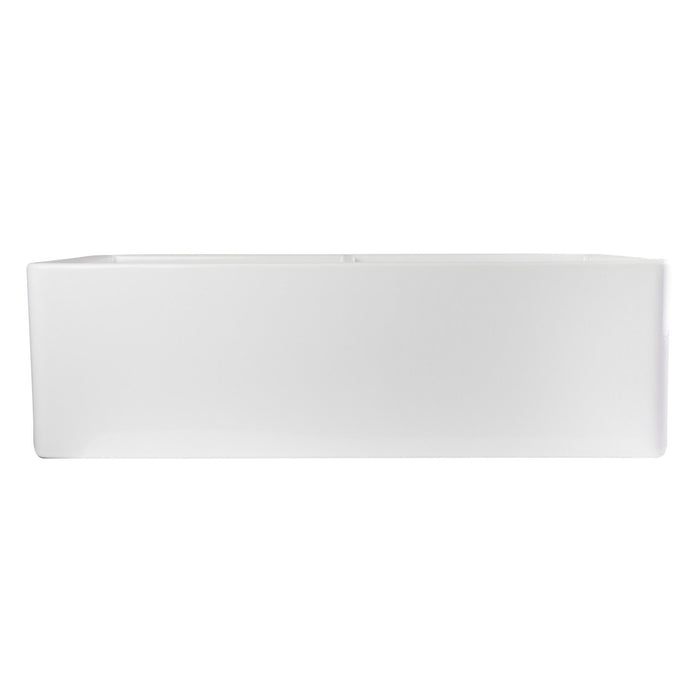 ALFI AB538-W White 32" Smooth Apron Double Bowl Fireclay Farmhouse Kitchen Sink