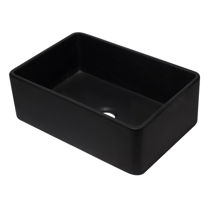 ALFI AB3020SB-BM 30 inch Black Reversible Single Bowl Fireclay Farmhouse Kitchen Sink