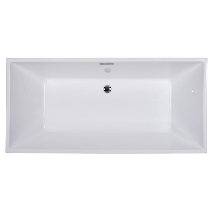 ALFI AB8832 67 inch White Rectangular Acrylic Free Standing Soaking Bathtub