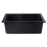 ALFI AB2420DI-BLA Black 24" Drop-In Single Bowl Granite Composite Kitchen Sink