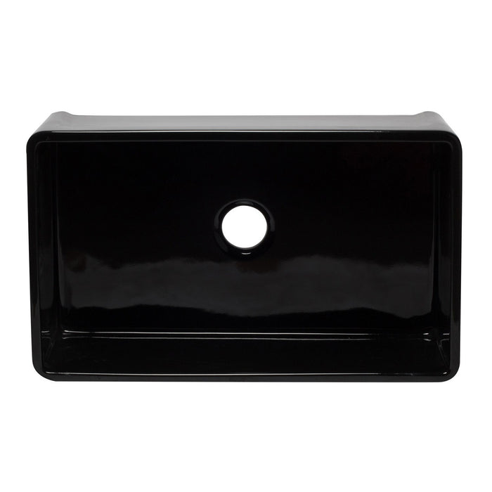 ALFI AB3320SB-BG 33 inch Black Reversible Single Bowl Fireclay Farmhouse Kitchen Sink