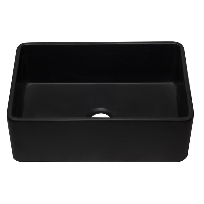 ALFI AB3020SB-BM 30 inch Black Reversible Single Bowl Fireclay Farmhouse Kitchen Sink