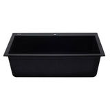 ALFI AB3322DI-BLA Black 33" Single Bowl Drop in Granite Composite Kitchen Sink