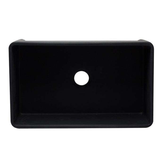 ALFI AB3320SB-BM 33 inch Black Reversible Single Bowl Fireclay Farmhouse Kitchen Sink