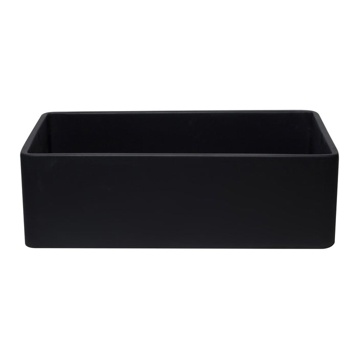ALFI AB3320SB-BM 33 inch Black Reversible Single Bowl Fireclay Farmhouse Kitchen Sink