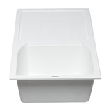 ALFI AB1620DI-W White 34" Single Bowl Granite Composite Sink with Drainboard