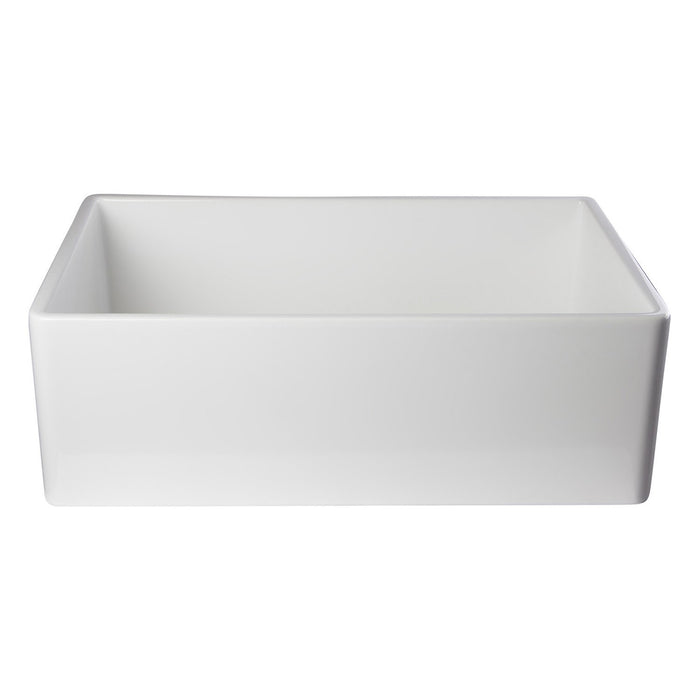 ALFI AB510-W White 30" Contemporary Smooth Apron Fireclay Farmhouse Kitchen Sink