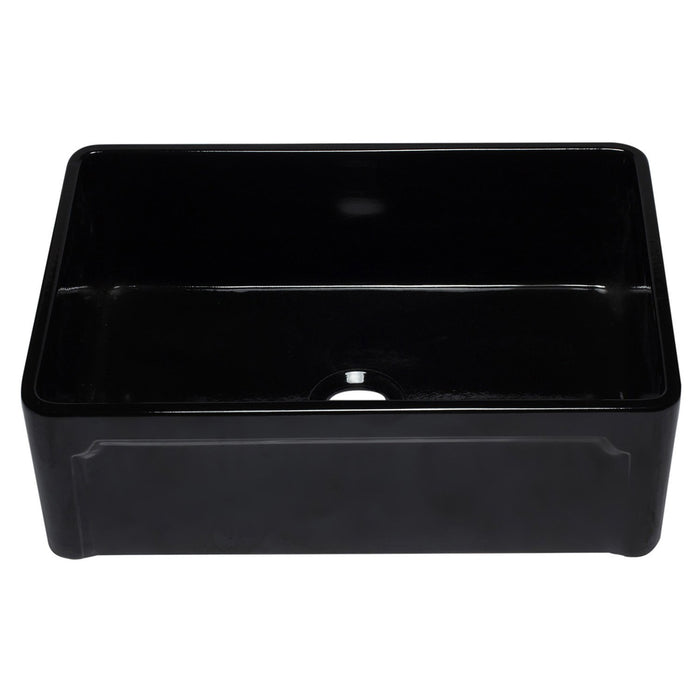 ALFI AB3020SB-BG 30 inch Black Reversible Single Bowl Fireclay Farmhouse Kitchen Sink