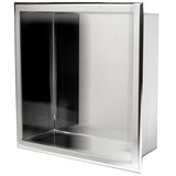 ALFI ABN1212-PSS 12 x 12 Polished Stainless Steel Square Single Shelf Bath Shower Niche