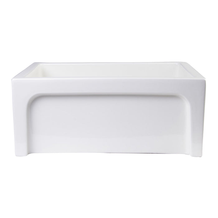 ALFI AB2418ARCH-B 24" Biscuit Arched Apron Wall Fireclay Single Bowl Farm Sink