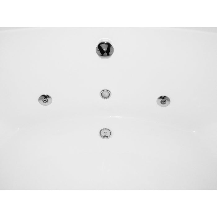 EAGO AM200 5' Modern Double Seat Corner Whirlpool Bath Tub with Fixtures