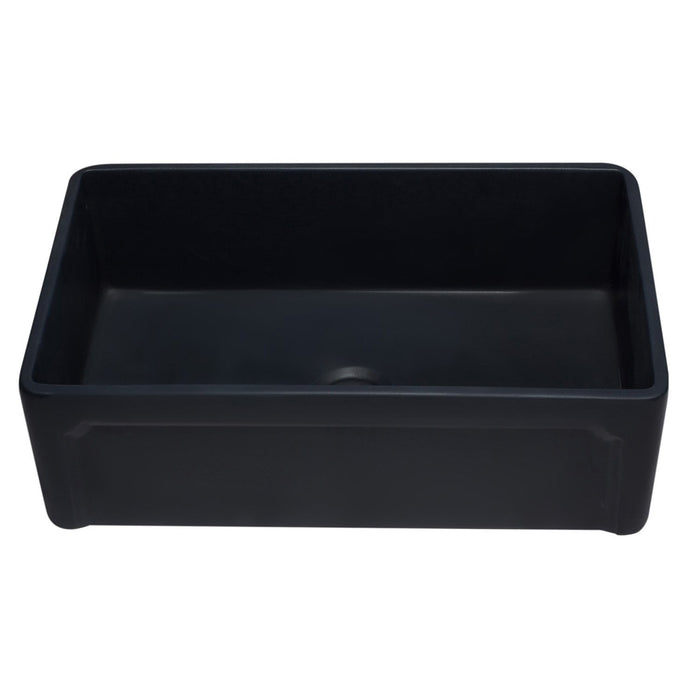 ALFI AB3320SB-BM 33 inch Black Reversible Single Bowl Fireclay Farmhouse Kitchen Sink