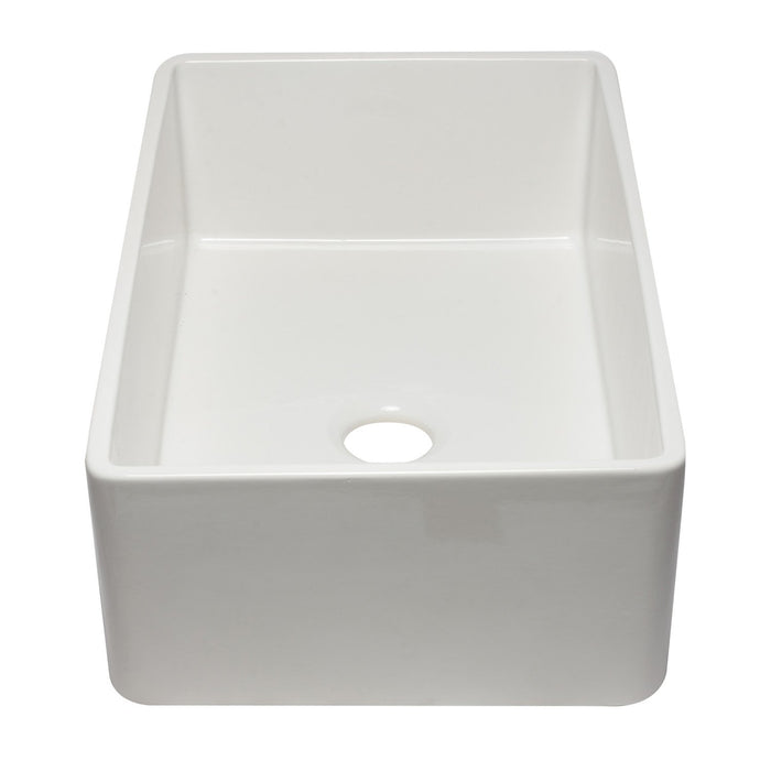 ALFI AB3320SB-W 33 inch White Reversible Single Bowl Fireclay Farmhouse Kitchen Sink