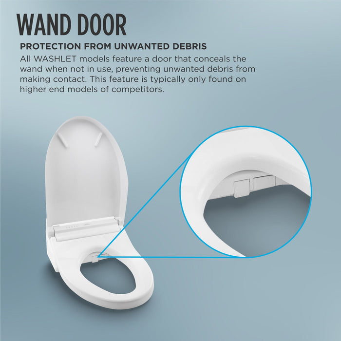 TOTO SW3036R#01 Washlet K300 Bidet Elongated Toilet Seat with Water Heating, and Wand Cleaning