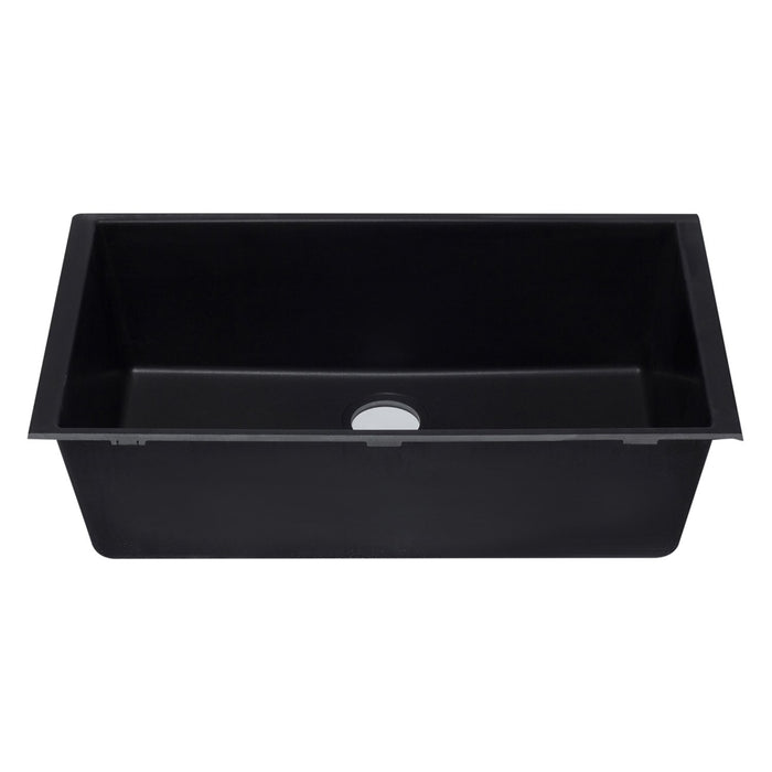 ALFI AB3322UM-BLA Black 33" Single Bowl Undermount Granite Composite Sink