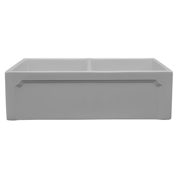 ALFI AB3318DB-W 33 inch White Reversible Double Bowl Fireclay Farmhouse Kitchen Sink