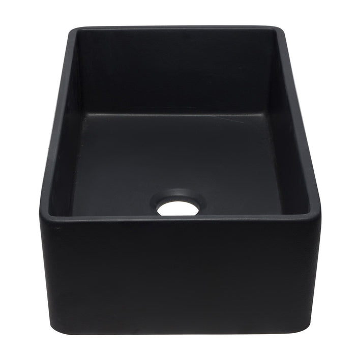 ALFI AB3320SB-BM 33 inch Black Reversible Single Bowl Fireclay Farmhouse Kitchen Sink
