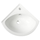 ALFI Brand ABC120 White 22" Corner Wall Mounted Ceramic Sink with Faucet Hole