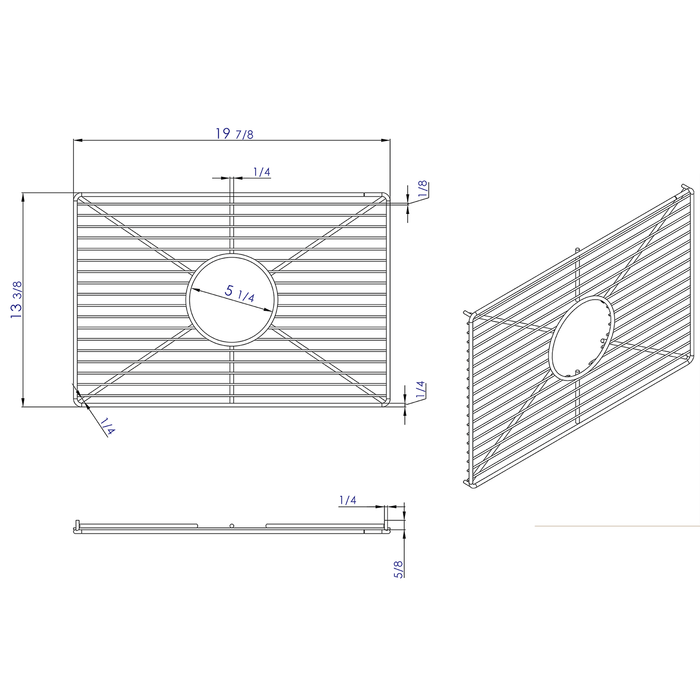 ALFI ABGR2418 Stainless Steel Kitchen Sink Grid for AB2418SB, AB2418ARCH, AB2418UM