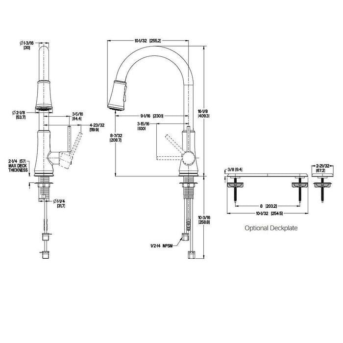 Pfister G529-PF2C Pfirst Series Pull-Down Single Handle Kitchen Faucet - Polished Chrome