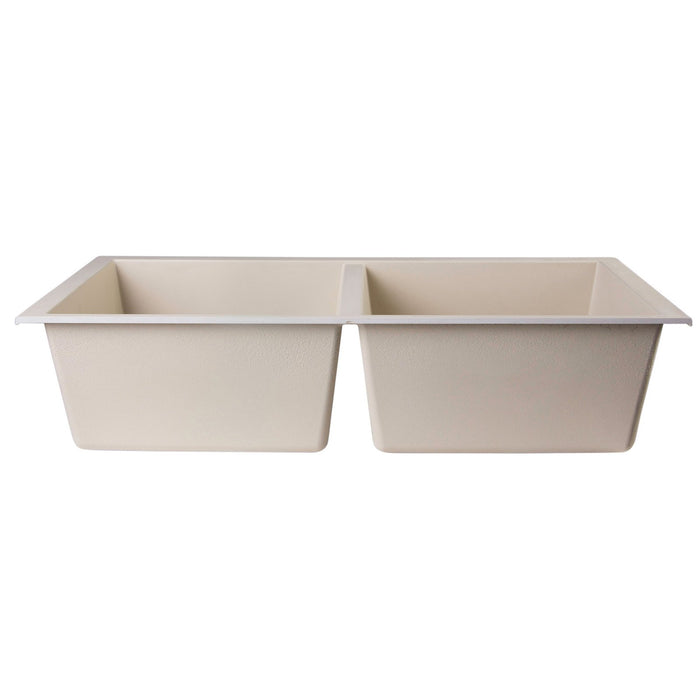 ALFI AB3420UM-B Biscuit 34" Undermount Double Bowl Granite Composite Sink