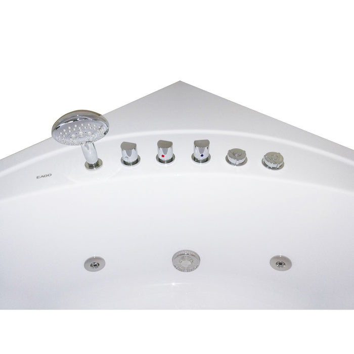EAGO AM200 5' Modern Double Seat Corner Whirlpool Bath Tub with Fixtures