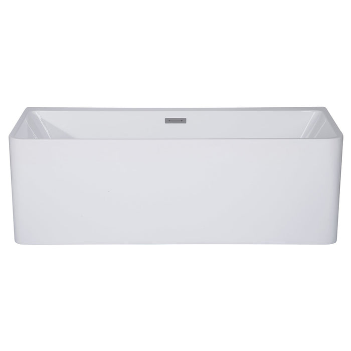 ALFI AB8858 59 inch White Rectangular Acrylic Free Standing Soaking Bathtub