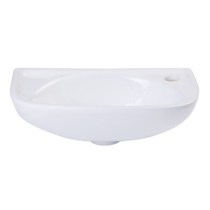 ALFI Brand AB102 Small White Wall Mounted Porcelain Bathroom Sink Basin