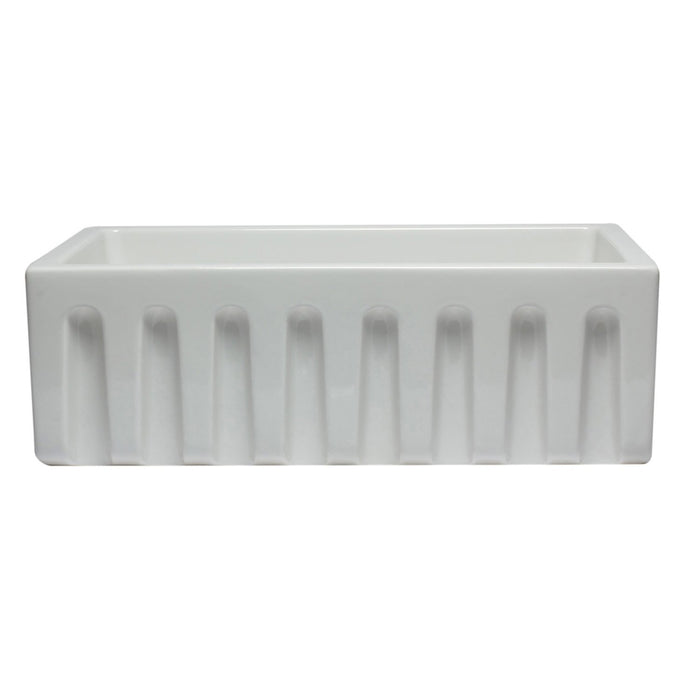 ALFI AB3018HS-W 30 inch White Smooth / Fluted Single Bowl Fireclay Farm Sink