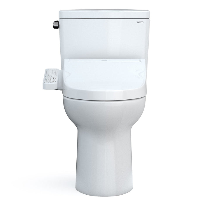 TOTO MW7763074CEG#01 Drake Washlet+ Two-Piece 1.28 GPF Tornado Flush Regular Height Toilet with C2 Bidet Seat