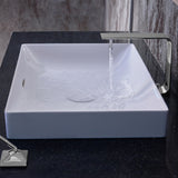 TOTO LT476GR#01 Kiwami Rectangular 23" Vessel Bathroom Sink with CEFIONTECT, Cotton White
