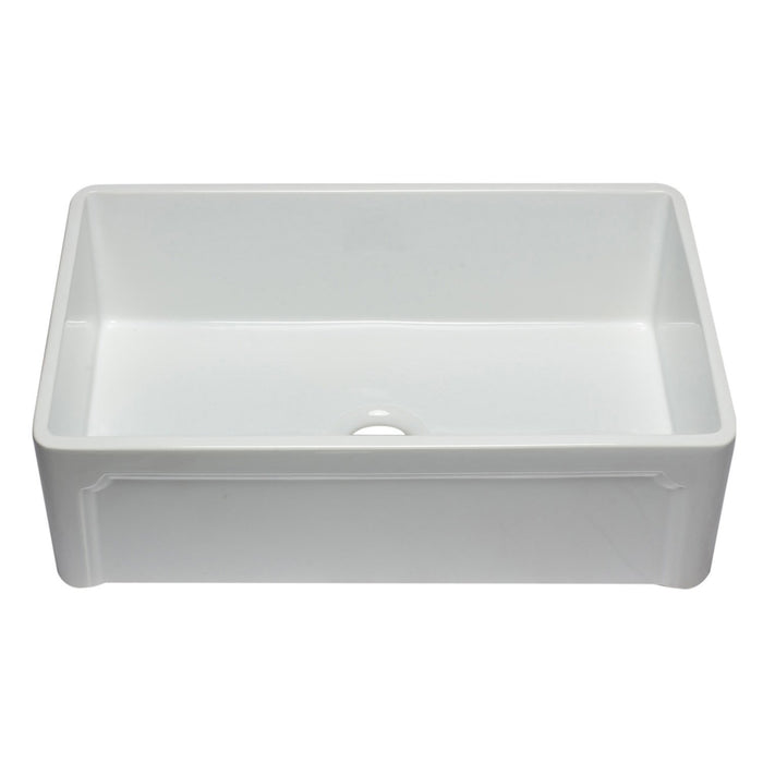 ALFI AB3320SB-W 33 inch White Reversible Single Bowl Fireclay Farmhouse Kitchen Sink