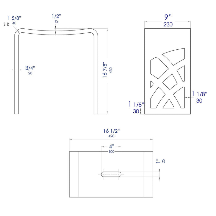 ALFI Brand ABST88 Designer White Matte Solid Surface Resin Bathroom/Shower Stool