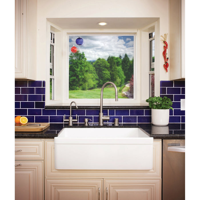 ALFI AB511-W White 30" Decorative Lip Apron Single Bowl Fireclay Farmhouse Sink