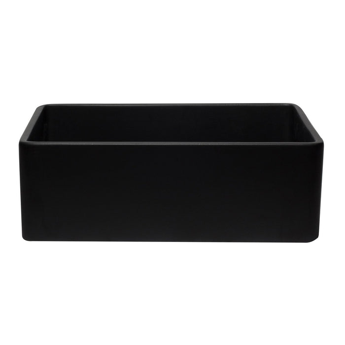 ALFI AB3020SB-BM 30 inch Black Reversible Single Bowl Fireclay Farmhouse Kitchen Sink