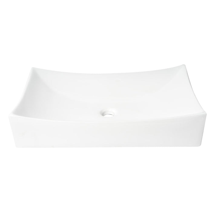 ALFI Brand ABC904 White Modern 26" Fancy Rectangular Above-Mount Ceramic Sink