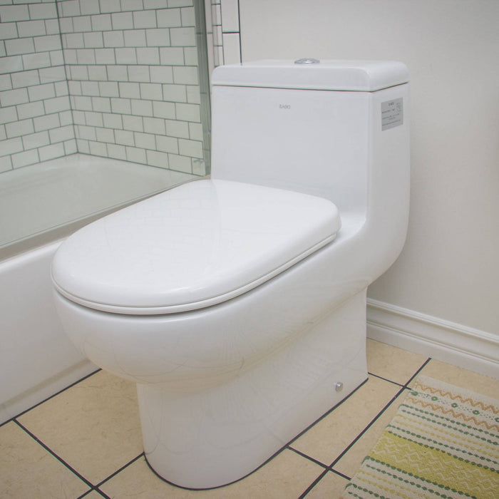 Eago TB351 Dual Flush One Piece High Efficiency Low Flush Ceramic Toilet