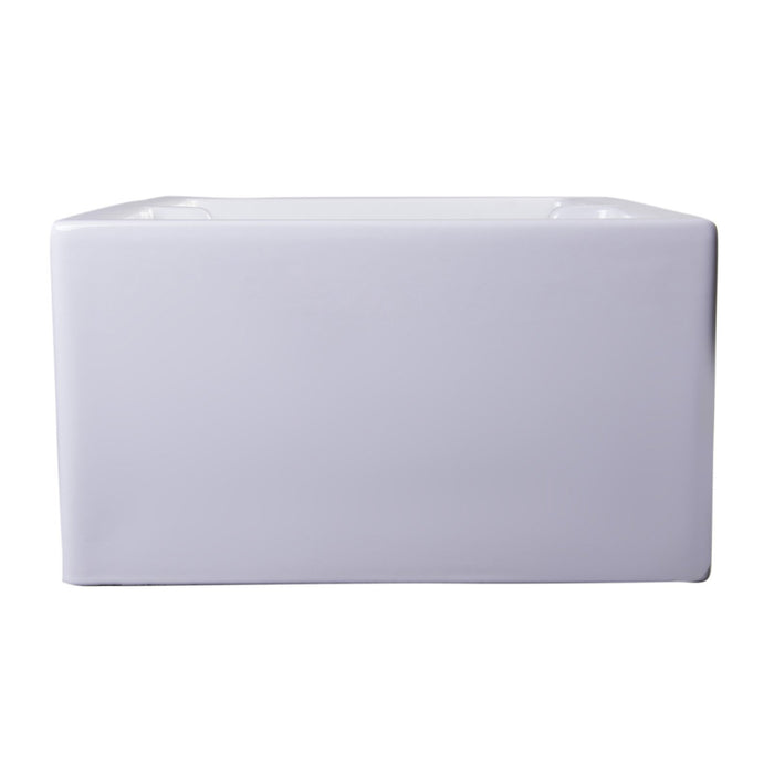 ALFI AB3618ARCH-W 36" White Arched Apron Wall Fireclay Double Bowl Farm Sink